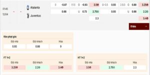 Bảng tỷ lệ trận Atalanta vs Juventus cần phân tích kỹ