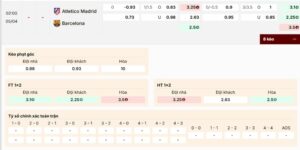 Kèo Atletico Madrid vs Barcelona nhà cái đưa ra rất cân bằng 